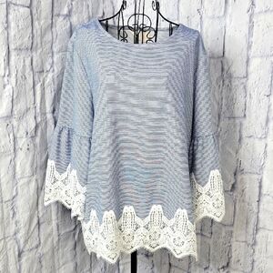 Chico's Blue and White Blouse with‎ Sophisticated Style